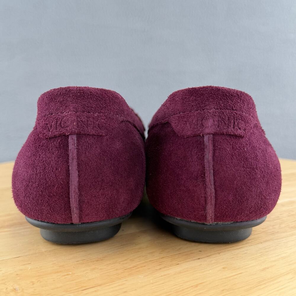 Vionic Norah Suede Moccasin Loafer Burgundy Slip-On Women’s Size 8 US - Picture 4 of 8